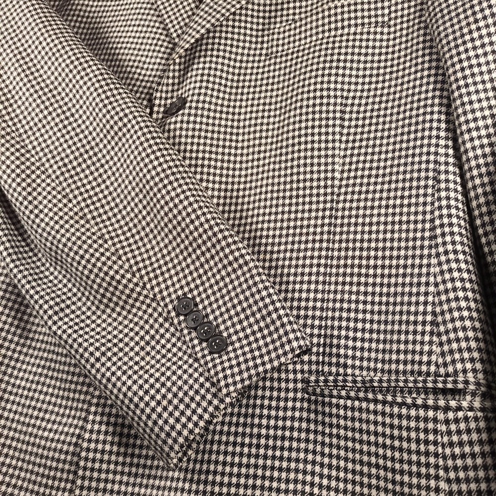 Murano Sport Coat 46 LONG Houndstooth Wool Cashmere 3 Button Jacket Italian Made - Picture 3 of 8